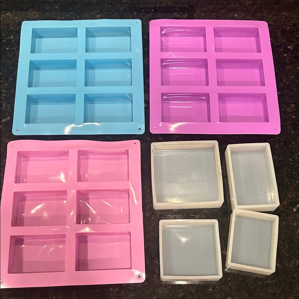 Silicone Soap Mold Set in Blue and Pink